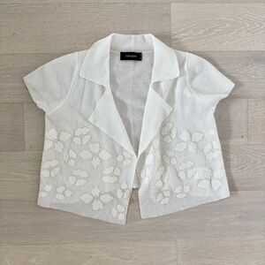 Cividini White Floral Blouse - Made in Italy